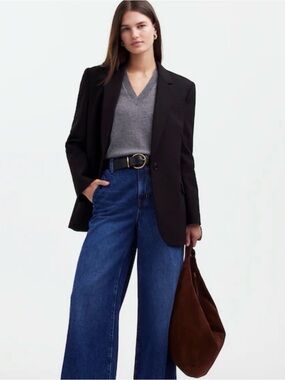 Madewell Women’s Kline Blazer, True Black, size 2